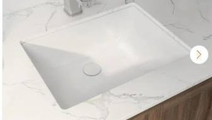 lot 12833 image: Denbigh Vitreous China Undermount Bathroom Sink 18x13 inches White with Overflow