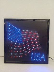 lot 12837 image: USA Flag LED Wall Decor Sign