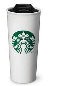 lot 12857 image: Starbucks Double Wall Ceramic Traveler Coffee Mug, 16 fl oz, 2 Pack