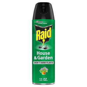 lot 12868 image: Raid House & Garden Indoor Flying Insect Killer without Harming Plants, 11 oz, 2 Pack