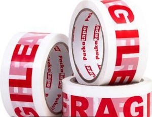 lot 12872 image: Fragile Printed Packing Tape 12 Rolls