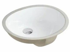 lot 12882 image: 17-12 in. x 14-14 in. Oval Undermount Vitreous Glazed Ceramic Lavatory Vanity Bathroom Sink Pure White