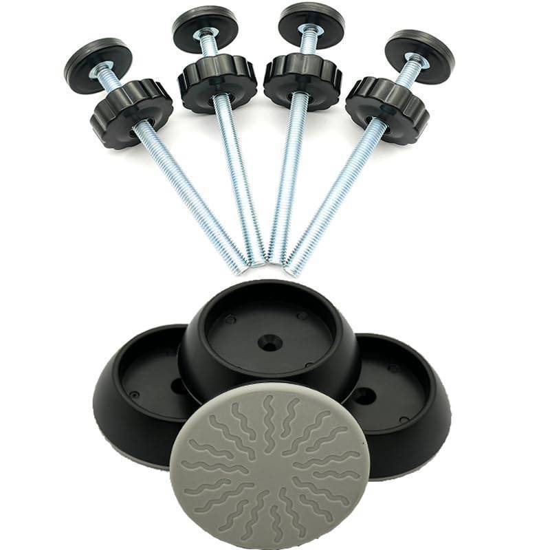 lot 62363 image: 4 Pack Baby Extender Extension-M8(8mm) VMAISI Child Safety Pressure Mounted Baby Gate Threaded Spindle Rods Replacement Parts Bundle with Wall Protector for Stairs Cup Guard (Black, 8MM) - Retail $20