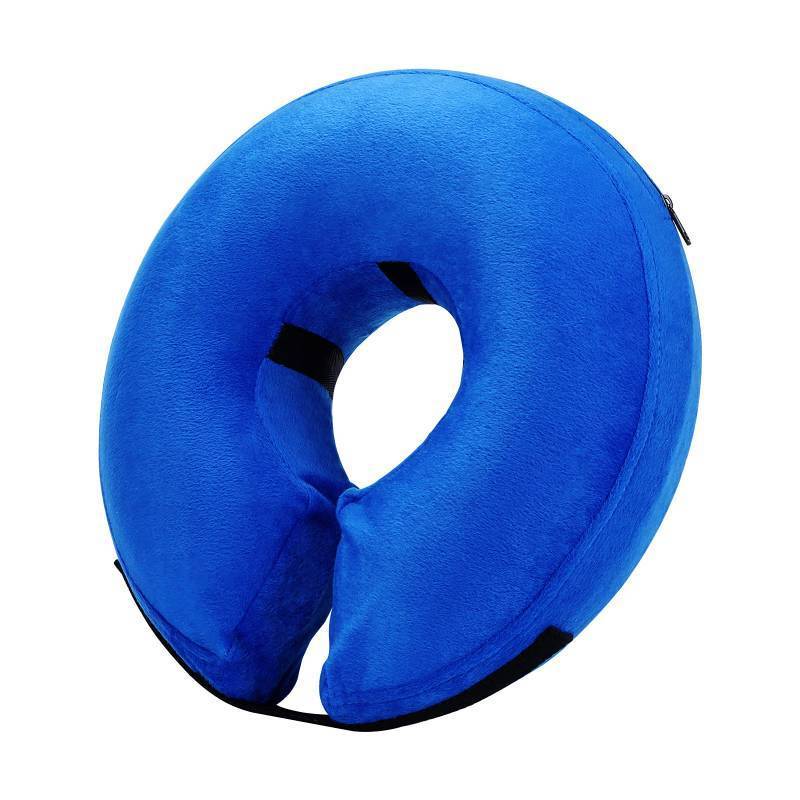 lot 62369 image: Inflatable Dog Cone Collar for After Surgery, Doggie Neck Blow up Donut Recovery ECollar, Soft Adjustable Dog Cone for Small Medium Large Dogs and Cats,( size - Medium) - Retail $16