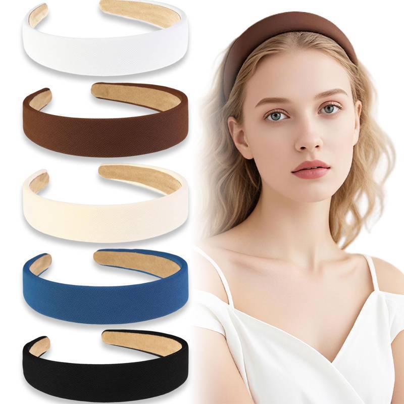 lot 62397 image: 5 Pack Headbands for Women Non-Slip, Fashion Head Bands for Womens Hair, Trendy Womens Headbands, Cute Hairbands for Girls, Womens Hair Accessories - A - Retail $7