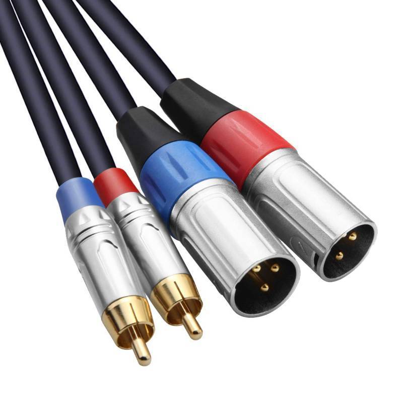 lot 62441 image: Dual RCA to XLR Cable, 2 RCA to 2 XLR Male HiFi Stereo Audio Connection Microphone Cable Wire Cord Path Cable - 10 Feet - Retail $22