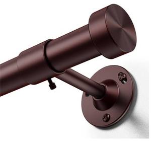 lot 45970 image: Heavy Duty Curtain Rods 32-150 Inch, 1 Inch Adjustable Bronze Curtain Rod for Windows, Extra Long Window Treatment Rods with Aluminum Finials - Retail $31