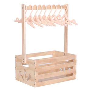 lot 45971 image: Wooden Baby Shower Crate Closet , Baby Storage nursery Crate Hamper with Handle, Gift Basket for Baby nursery Excluding Hangers��Newborn Boy Girl Welcome Gift for New Mom Parents - Retail $20