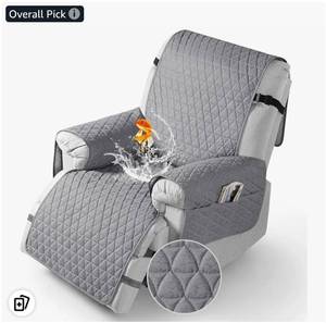 lot 45977 image: 100% Waterproof Recliner Cover - Recliner Cover with Non-Slip Granule, Recliner Chair Covers with Elastic Band, Recliner Chair Covers for Reclining Chair(Light Grey, Large-28) - Retail $38