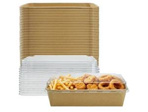 lot 45978 image: 30 Pack Take Out Food Containers, 77.8oz Disposable Bowls 2300ml Kraft Paper Take Out Boxes with Lid, Disposable To Go Container Take Out Containers, Greaseproof Paper Bento Box Takeout Lunch Boxes - Retail $42