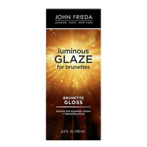 lot 2503 image: John Frieda Brilliant Brunette Luminous Glaze, Hair Gloss Enhances Rich Color and Boosts Shine for Silky Brunette Hair, Enhances While Mending Damaged Hair Surfaces, 6.5 Oz - Retail $10