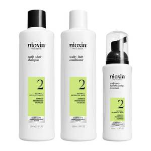 Nioxin Scalp + Hair Thickening System 2 | For Natural Hair with Progressed Thinning | Boost Hair Density with Niacinamide & Biotin | Trial Size | 1 Month Supply - Retail: $28
