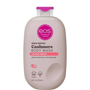 lot 2542 image: eos Cashmere Body Wash Coconut Waters, Moisturizing Body Wash, Creamy Gel Formula, with Shea Butter, Glycerin, Vitamin E, pH Balanced, Sensitive Skin, Vegan, 16 fl oz - Retail $10