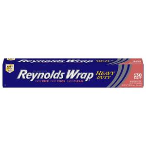 lot 2553 image: Reynolds Wrap Heavy Duty Aluminum Foil Roll, Thick Heavy Duty Foil for Added Strength and Durability, Secure Easy Open and Close Tab, 12 Inches Wide, 130 Sq. Ft. - Retail $13