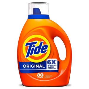 Tide Laundry Detergent Liquid, Original Scent, 80 Loads, 100 FL OZ, Works on 100% of Common Stains, Laundry Soap, Liquid Laundry Detergent - Retail: $16