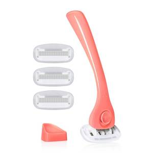 lot 2589 image: Billie Razors for Women Shave Kit Womens Razor  4 x 5-Blade Razor Refills  Magnetic Holder �� Coral - Retail $15