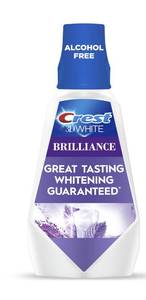 lot 2603 image: Crest MouthwashMouth Rinse, 3D White Brilliance Whitening, Alcohol Free, Clean Mint,  (33.8 fl oz) - Retail $8