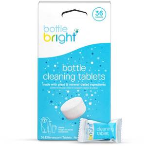 lot 2607 image: Bottle Bright 36 Tablets - EPA Safer Choice Certified, Clean Stainless Steel, Thermos, Tumbler, Insulated, Plastic and Reusable Water Bottles Bottle Bright Cleaning Tablets are Easy and Safe to Use - Retail $20