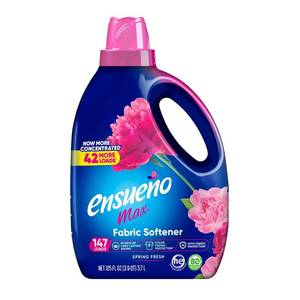 lot 2654 image: Ensueo Max Liquid Fabric Softener - Spring Fresh Scent - 125 fl oz - Color-Safe Fabric Softener Liquid - Softens 147 Loads - Reduces Wrinkles &amp Static - Retail $11