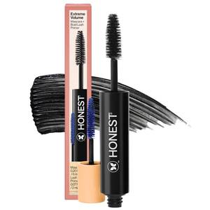 lot 2657 image: Honest Beauty 2-in-1 Extreme Volume Clean Mascara, Bold Lash Primer with Castor Oil, Maximum Curl, Vegan, Safe for Sensitive Eyes, Black, .27 fl oz - Retail $20