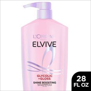 lot 2741 image: LOreal Paris Elvive Glycolic Gloss Shine Boosting Shampoo - 28 fl oz Daily Use, Grapefruit, Jasmine, Paraben-Free - Retail $9