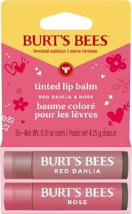 lot 2748 image: Burts Bees Lip Tint Balm, Mothers Day Gifts with Long Lasting 2 in 1 Duo Tinted Balm Formula, Color Infused with Hydrating Shea Butter, Red Dahlia  Rose (2-Pack) - Retail $9