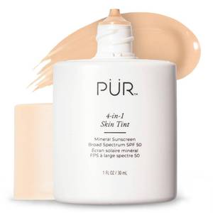 lot 2750 image: PUR MINERALS Tinted Sunscreen for Face, 4-in-1 Skin Tint - Broad Spectrum Mineral Sunscreen, SPF 50 - Tinted Facial Moisturizer, Primer &amp Foundation for Sun Protection - Buildable Coverage Bone - Retail $42