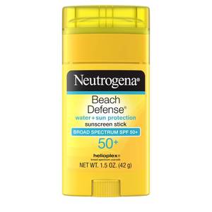 lot 2753 image: Neutrogena Beach Defense Sunscreen Stick SPF 50, Broad Spectrum Sun Protection for Face & Body, Water-Resistant, Non-Greasy Formula, Travel Size for Beach & Outdoor Use, 1.5 oz (42 g) - Retail $9