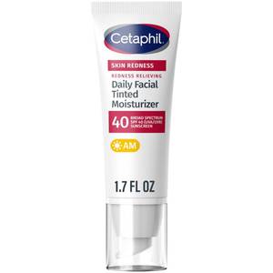 lot 2777 image: CETAPHIL Redness Relieving Daily Facial Moisturizer SPF 40, 1.7 fl oz, Broad spectrum Sunscreen, Neutral Tint, For Redness-Prone Skin - Retail $16