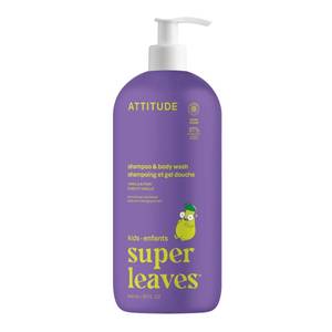 lot 2789 image: ATTITUDE Shampoo and Body Wash for Kids, EWG Verified Hair and Body Cleanser, Dermatologically Tested Soap, Plant and Mineral Based Bath Products, Vegan, Vanilla and Pear, 32 Fl Oz - Retail $20