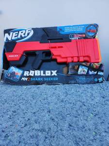 lot 153 image: NERF Roblox MM2 Shark Seeker Blaster  No Darts