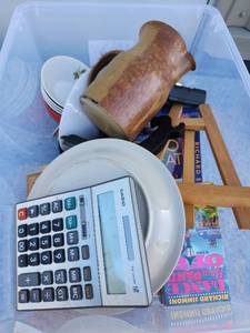lot 167 image: Mixed Household Items Lot with Calculator and VHS Movies