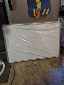 lot 214 image: White Dry Erase Whiteboard with Aluminum Frame - Missing Mounting Hardware and Markers