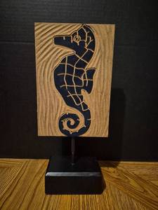 lot 218 image: Wooden Seahorse Decorative Stand