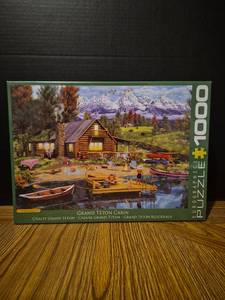 lot 225 image: Eurographics Grand Teton Cabin 1000 Piece Jigsaw Puzzle