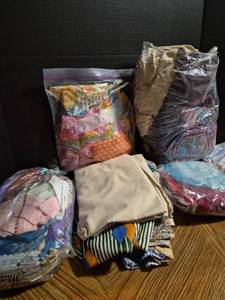 lot 244 image: Vintage Mixed Fabric Remnant Bundle - See All Pictures