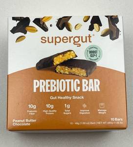 lot 106 image: Supergut Prebiotic Bars Peanut Butter Chocolate 10 Pack