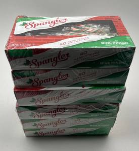 lot 124 image: Spangler Natural Peppermint Mini Candy Canes - 6 Boxes