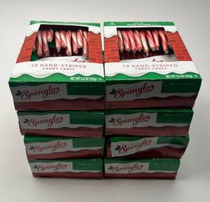 lot 153 image: Spangler Hand-Striped Peppermint Candy Canes - 8 boxes