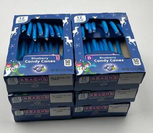lot 157 image: Brachs Blueberry Candy Canes - Holiday Christmas 8 Pack Bundle