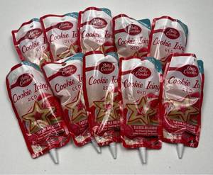lot 159 image: Betty Crocker Red Cookie Icing Pouches - Set of 10