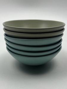 lot 219 image: IKEA Green and Blue Ceramic Dinnerware Bowl Set