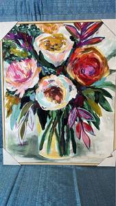 lot 2009 image: Threshold Framed Handpainted Canvas 24x30.