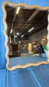 lot 2034 image: Scalloped Wood Mirror 24x30.