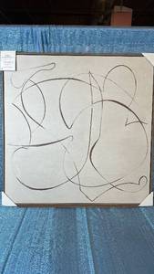 lot 2035 image: Line Abstract Framed Wall Art 30x30.