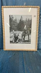 lot 2044 image: Threshold Wood Turned Frame 16x20 Matted To 11x14.