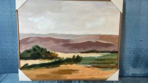 lot 2051 image: Threshold Framed Handpainted Canvas 24x30.