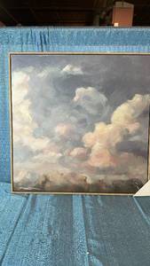 lot 2057 image: Clouds Framed Canvas Wall Art 30x30.