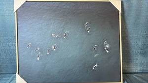 lot 2062 image: Threshold Ocean Surf Framed Printed Canvas 30x24.