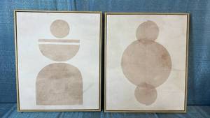lot 2070 image: Threshold 2 Piece Framed Printed Canvas 20x24.